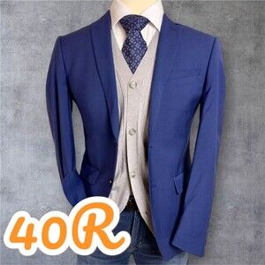CALVIN KLEIN Mens Blazer Sport Coat Two Button Jacket 40R Wool Blue Suits